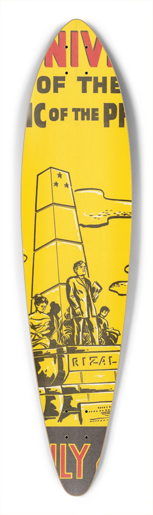 U.S. Information Agency - 10th Anniversary of the Republic of the Philippines 39.3 inch art pintail longboard deck