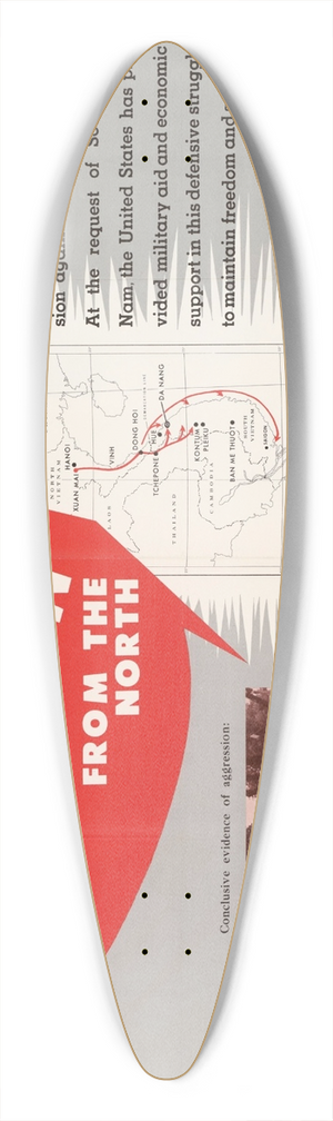U.S. Information Agency - Aggression From the North 39.3 inch art pintail longboard deck