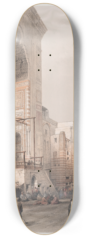David Roberts - Grand entrance to the Mosque of the Sultan Hassan. 8.25 inch art skate deck