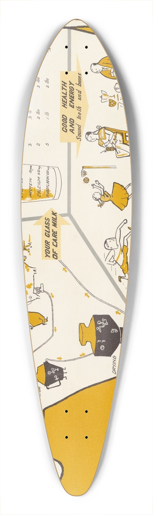 U.S. Information Agency - Care Milk 39.3 inch art pintail longboard deck