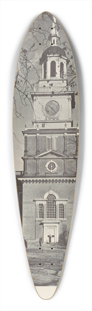 U.S. Information Agency - Independence Hall 39.3 inch art pintail longboard deck U.S. Information Agency - Independence Hall 39.3 inch art pintail longboard deck