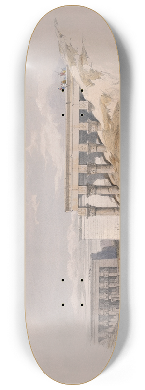 David Roberts - Lateral view of the temple called the Typhonum, at Dendera [Dandara]. 8.25 inch art skate deck