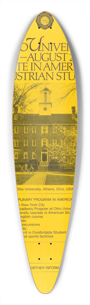U.S. Information Agency - Ohio University, July 14- August 20, 1982. Third Institute in American Culture for Austrian Students 39.3 inch art pintail longboard deck