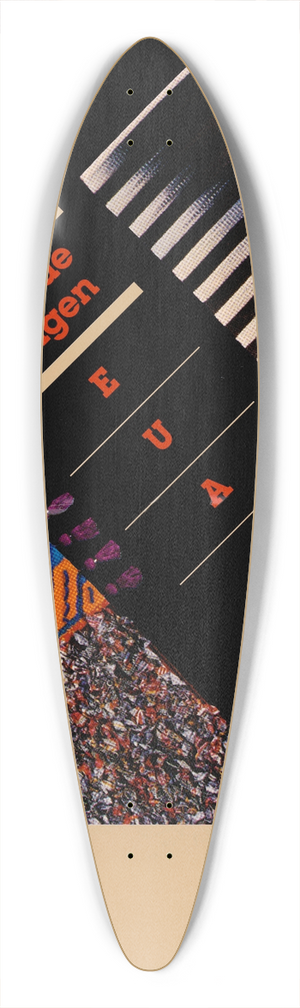 U.S. Information Agency - Pais de Origen. Una Decada de Tapetes Contemporaneos. 39.3 inch art pintail longboard deck