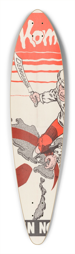 U.S. Information Agency - Stop Communism 39.3 inch art pintail longboard deck U.S. Information Agency - Stop Communism 39.3 inch art pintail longboard deck