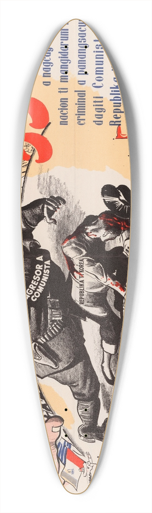U.S. Information Agency - Stop Criminal! 39.3 inch art pintail longboard deck U.S. Information Agency - Stop Criminal! 39.3 inch art pintail longboard deck