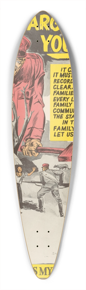 U.S. Information Agency - The Red Target is Your Home 39.3 inch art pintail longboard deck