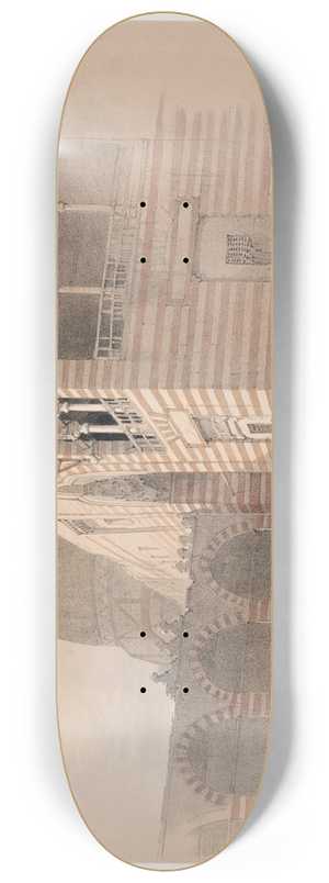 David Roberts - One of the tombs of the caliphs, Cairo. 8.25 inch art skate deck