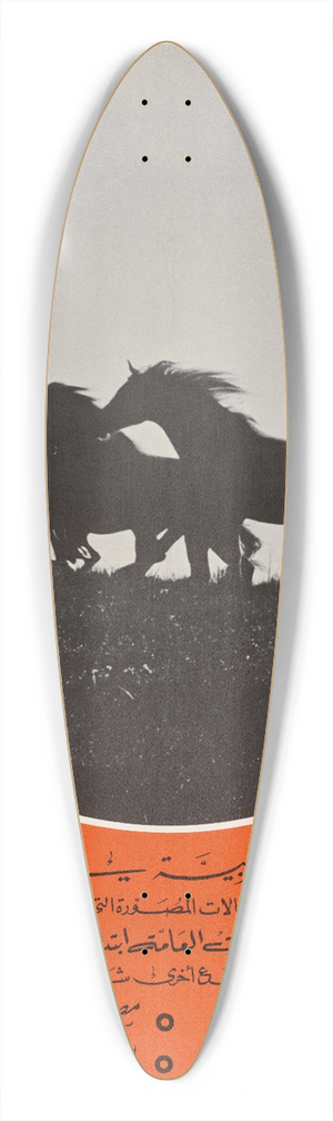 U.S. Information Agency - Untitled, Foreign language 39.3 inch art pintail longboard deck U.S. Information Agency - Untitled, Foreign language 39.3 inch art pintail longboard deck