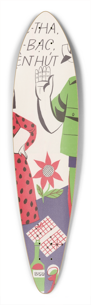 U.S. Information Agency - Vietnamese Armys Seven Commandments 39.3 inch art pintail longboard deck