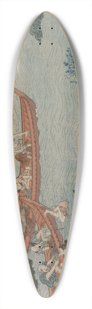 Utagawa Kunisada (Toyokuni III) - Abalone Divers off the Coast of Ise, from an Untitled Landscape Series 39.3 inch art pintail longboard deck
