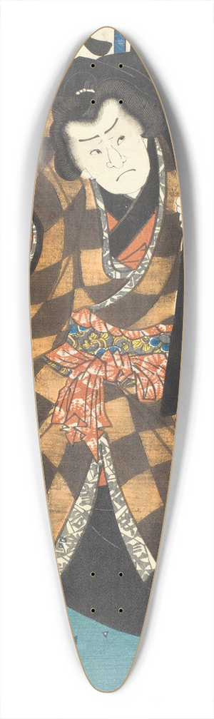 Utagawa Kunisada (Toyokuni III) - Actor in the Role of Wrestler Hanaregoma no Chkichi 39.3 inch art pintail longboard deck