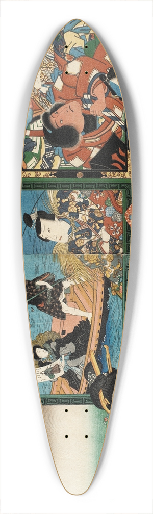 Utagawa Kunisada (Toyokuni III) - Actors Viewing Votive Pictures of Themselves 39.3 inch art pintail longboard deck
