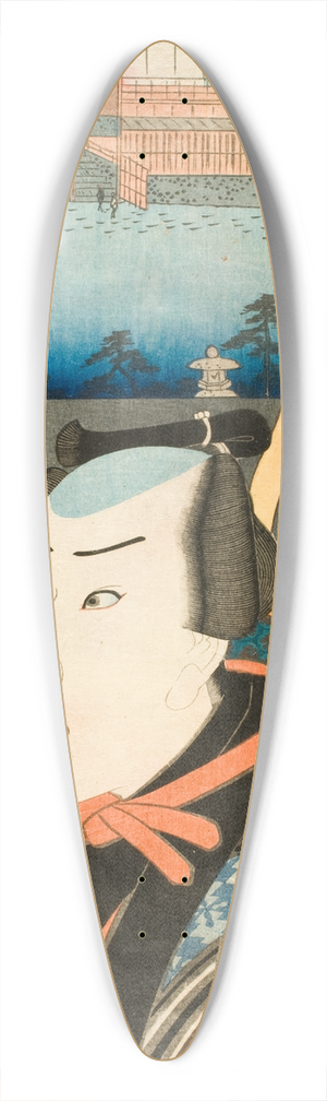 Utagawa Kunisada (Toyokuni III) - Ebiya Restaurant; Ichikawa Danjr VIII in the role of Ebizako no J 39.3 inch art pintail longboard deck