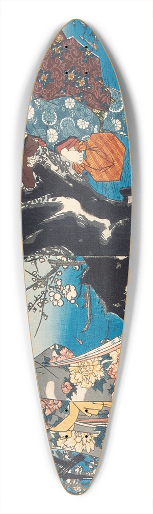 Utagawa Kunisada (Toyokuni III) - Enjoying Plum Blossoms in the Evening 39.3 inch art pintail longboard deck Utagawa Kunisada (Toyokuni III) - Enjoying Plum Blossoms in the Evening 39.3 inch art pintail longboard deck