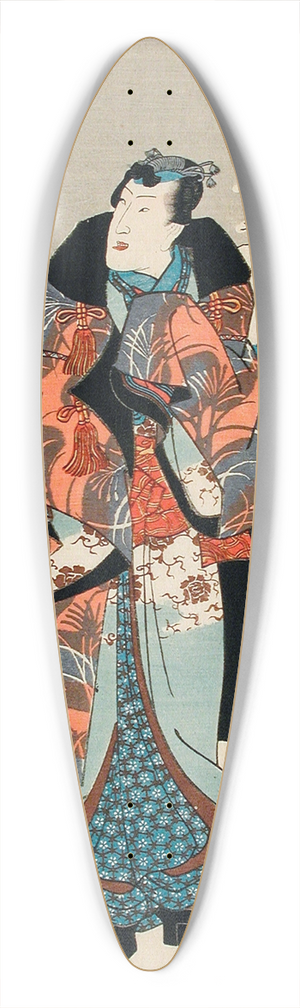 Utagawa Kunisada (Toyokuni III) - Fashionable Man Viewing the Snow 39.3 inch art pintail longboard deck Utagawa Kunisada (Toyokuni III) - Fashionable Man Viewing the Snow 39.3 inch art pintail longboard deck