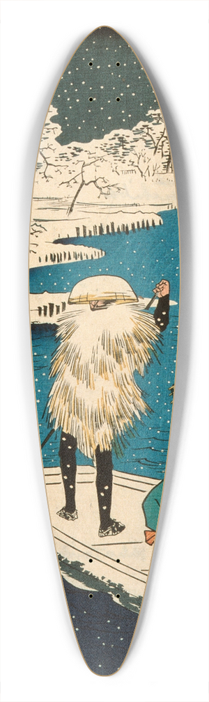Utagawa Kunisada (Toyokuni III) - Hashiba Ferry in Snow 39.3 inch art pintail longboard deck Utagawa Kunisada (Toyokuni III) - Hashiba Ferry in Snow 39.3 inch art pintail longboard deck