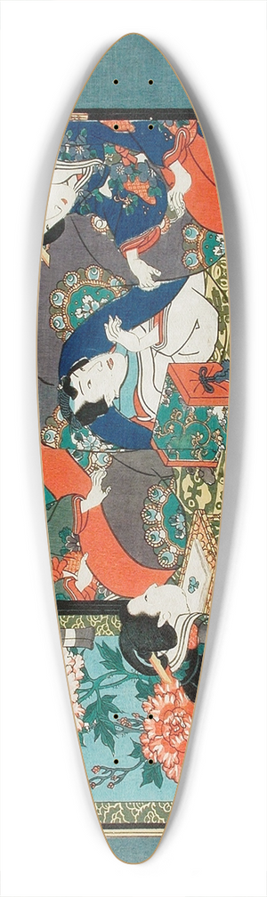 Utagawa Kunisada (Toyokuni III) - Hour of the Snake 39.3 inch art pintail longboard deck