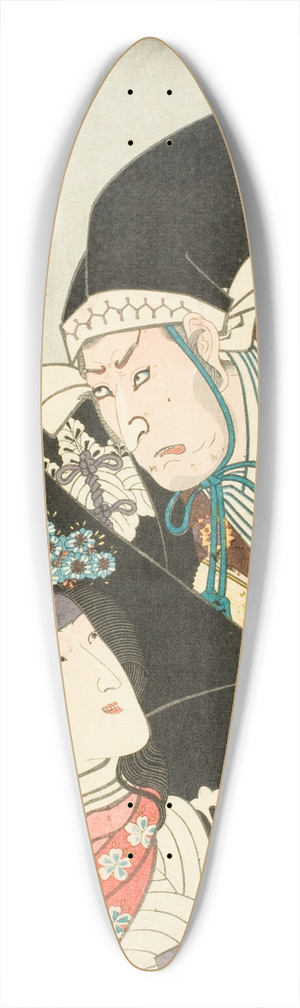 Utagawa Kunisada (Toyokuni III) - Scene One from the Play Chshingura; K no Moronao and Kaoyo Gozen 39.3 inch art pintail longboard deck