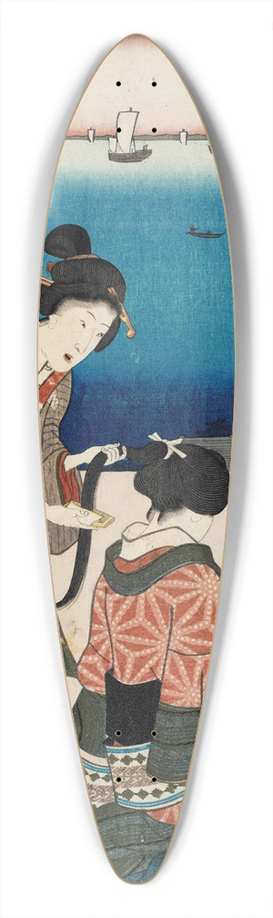 Utagawa Kunisada (Toyokuni III) - Shinagawa 39.3 inch art pintail longboard deck