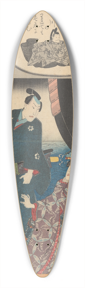 Utagawa Kunisada (Toyokuni III) - Sutokuin 39.3 inch art pintail longboard deck