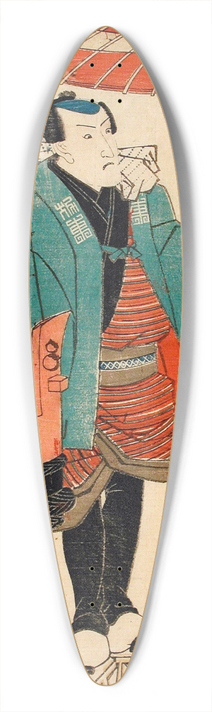Utagawa Kunisada (Toyokuni III) - The Actor Band Hikosabur as Ukiyo Inosuke in Sekai ha Taira ume no kaomise 39.3 inch art pintail longboard deck