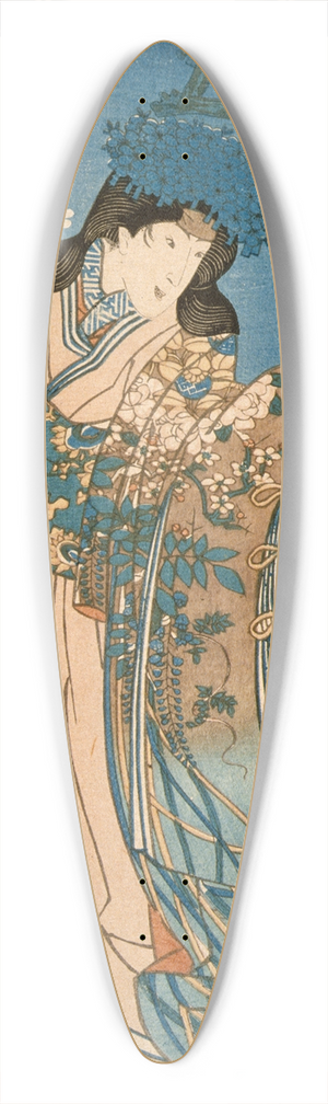 Utagawa Kunisada (Toyokuni III) - The Actor Ichimura Kakitsu in a Female Role Representing the Second Month 39.3 inch art pintail longboard deck