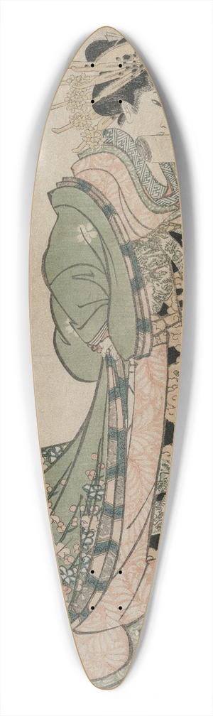 Utagawa Kunisada (Toyokuni III) - The Courtesan Shiratama of the Tamaya 39.3 inch art pintail longboard deck