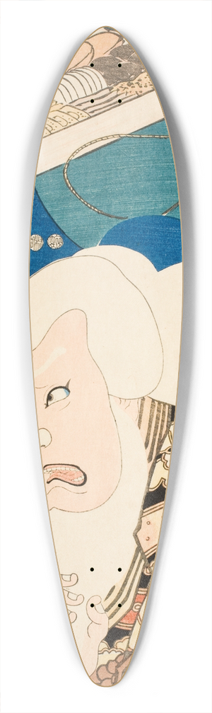 Utagawa Kunisada (Toyokuni III) - The Restaurant Manky; Actor Ichikawa Kodanji IV as Hige no Iky 39.3 inch art pintail longboard deck