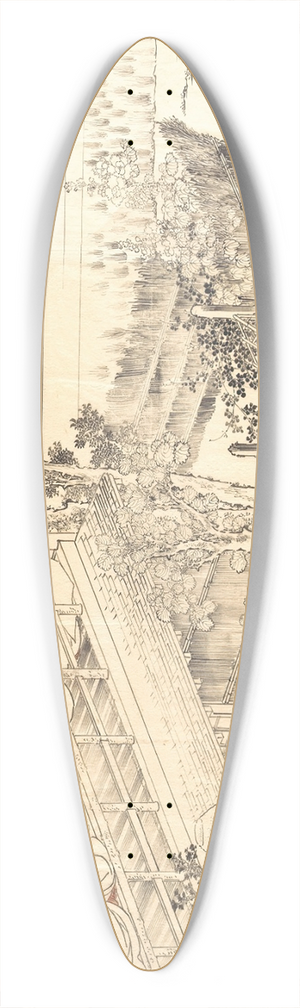 Utagawa Kunisada (Toyokuni III) - Two Courtesans Enjoying the View from a Teahouse 39.3 inch art pintail longboard deck