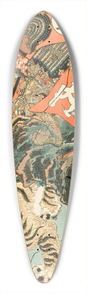 Utagawa Kunisada (Toyokuni III) - Watnai Capturing a Tiger 39.3 inch art pintail longboard deck