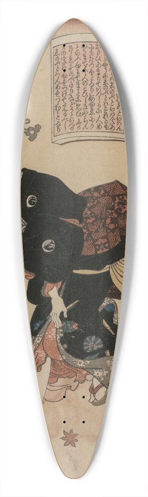 Utagawa Kunisada (Toyokuni III) - Woman Bucking Autumn Wind 39.3 inch art pintail longboard deck Utagawa Kunisada (Toyokuni III) - Woman Bucking Autumn Wind 39.3 inch art pintail longboard deck