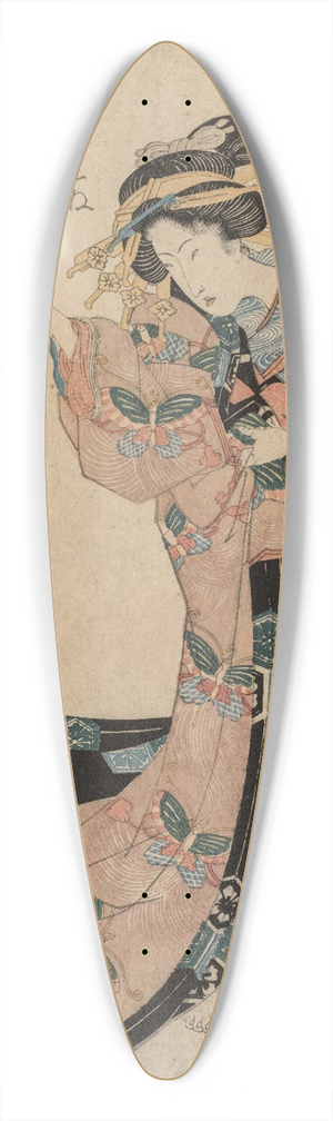Utagawa Kuniyasu - Courtesan 39.3 inch art pintail longboard deck