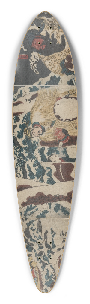 Utagawa Kuniyoshi - Gentoku mitabi secch ni kmei o otonou no zu 39.3 inch art pintail longboard deck
