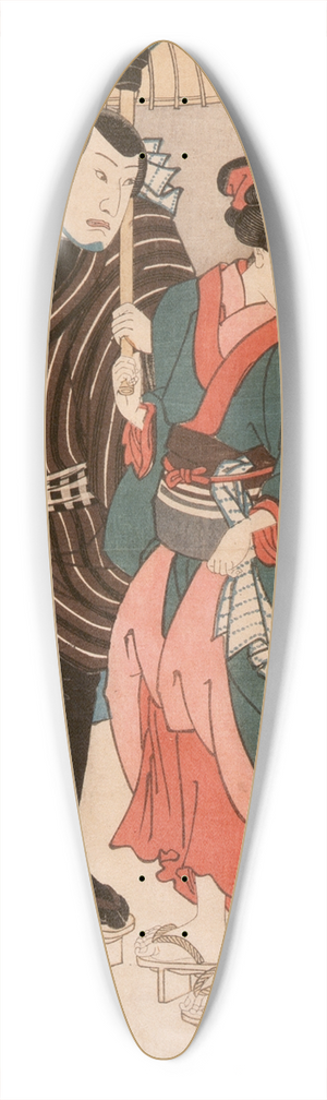 Utagawa Kuniyoshi - Osayo and Genta 39.3 inch art pintail longboard deck