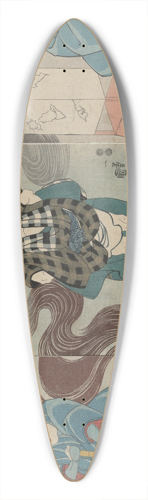 Utagawa Kuniyoshi - Tamashima itt tenjiku tokubei tsukimoto inabanosuke 39.3 inch art pintail longboard deck