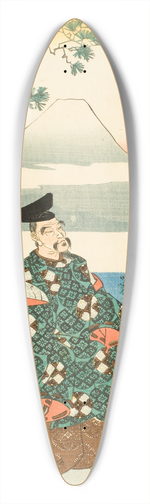 Utagawa Kuniyoshi - The Poet Yamabe no Akahito 39.3 inch art pintail longboard deck
