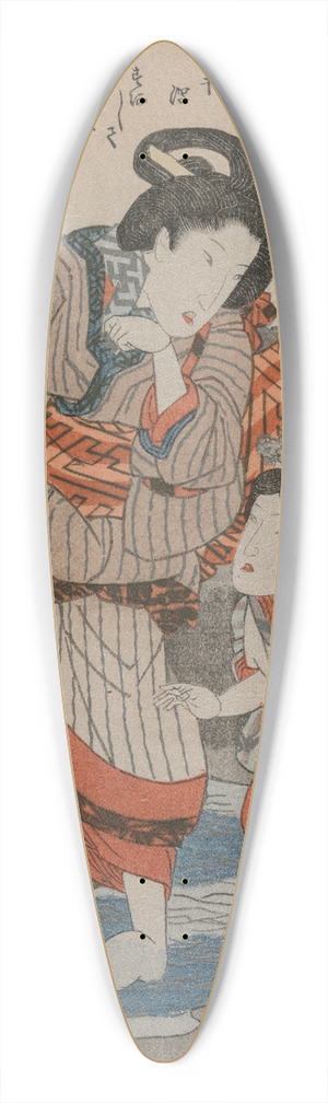 Utagawa Kuniyoshi - Woman and Child; from the series Five Pictures of Low Tide 39.3 inch art pintail longboard deck