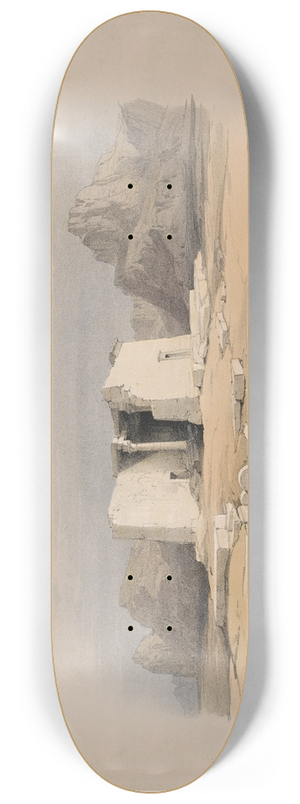 David Roberts - Temple of Tafa, in Nubia. Nov. 16th, 1838. 8.25 inch art skate deck