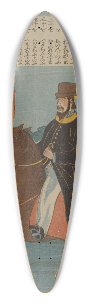 Utagawa Yoshiiku - Ikoku kotoba 39.3 inch art pintail longboard deck