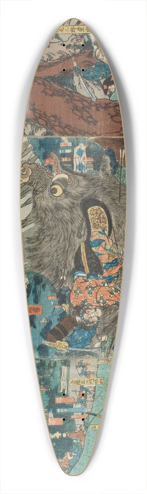 Utagawa Yoshikazu - Lord Yoritomos Hunt on Mt. Fuji 39.3 inch art pintail longboard deck