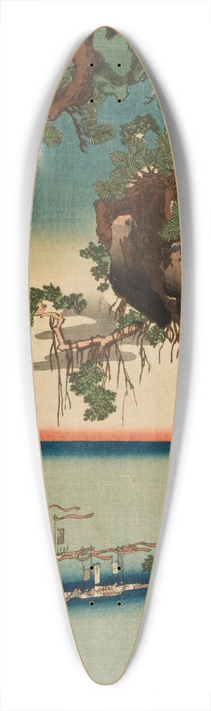 Utagawa Yoshikazu - The Great Battle at the Minamoto and Taira Clans at Ichinotani in the second month of the third year of Juei. (1185) 39.3 inch art pintail longboard deck