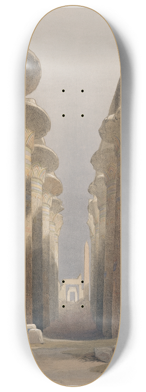 David Roberts - Thebes. Great Hall at Karnak. Nov. 28, 1838. 8.25 inch art skate deck
