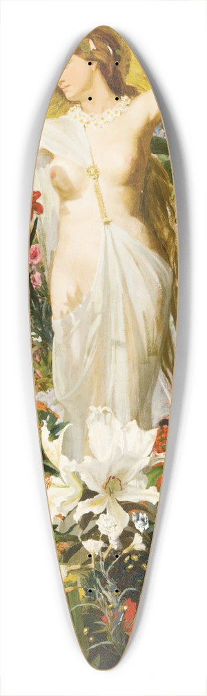 Valentine Walter Bromley - Flora 39.3 inch art pintail longboard deck