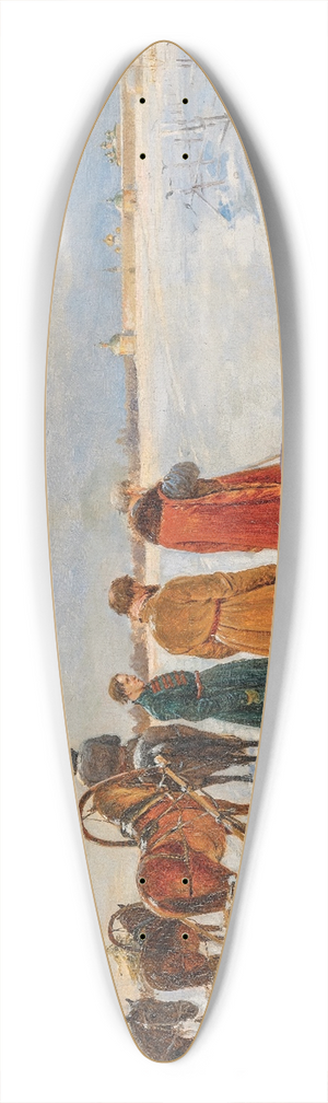 Vasili Ivanovich Pavlov - A Homage to the Monastery on the River Volga 39.3 inch art pintail longboard deck