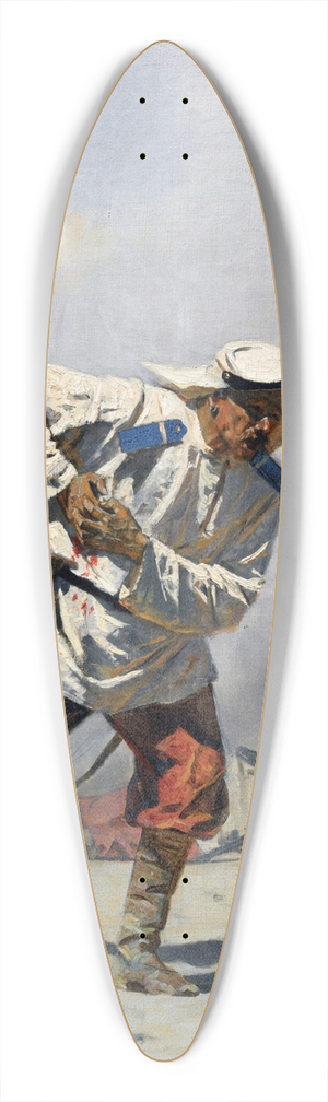 Vasily Vereshchagin - Mortally wounded 39.3 inch art pintail longboard deck Vasily Vereshchagin - Mortally wounded 39.3 inch art pintail longboard deck