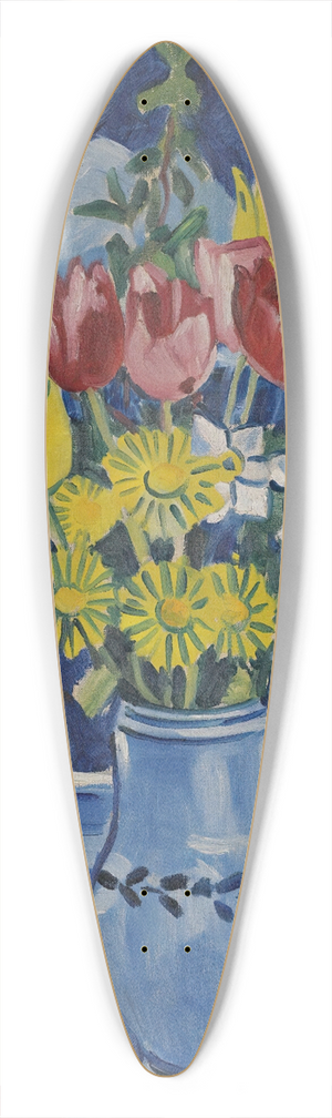 Vclav pla - Still Life Of Flowers In A Vase 39.3 inch art pintail longboard deck