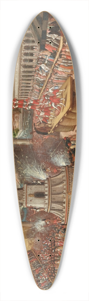 Venetian School - The Giovedi grasso festival with the Forze dErcole in the Piazetta, Venice 39.3 inch art pintail longboard deck