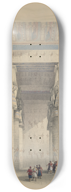 David Roberts - View from under the portico of the Temple of Dendera [Dandara]. 8.25 inch art skate deck