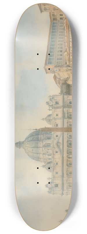 David Roberts - View of St. Peters, Rome 8.25 inch art skate deck